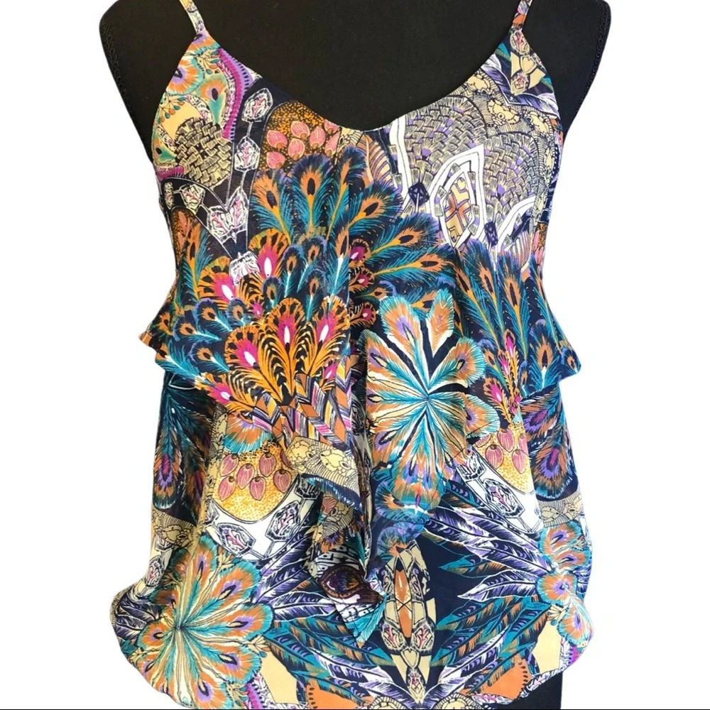 Veronica M Multicolor Patterned Tank Top - Picture 1 of 5